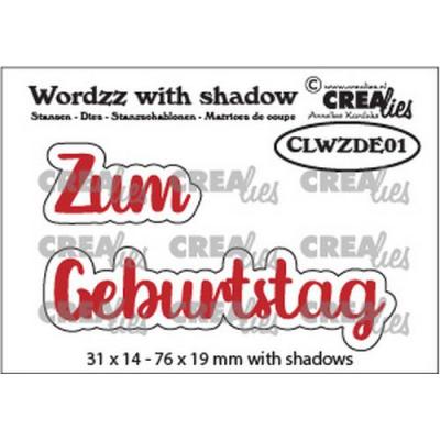 Crealies Wordzz With Shadow Dies deutsch - Zum Geburtstag